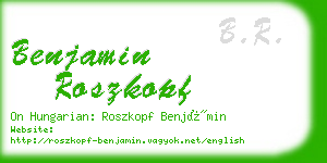 benjamin roszkopf business card